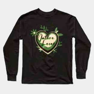 Nature Lover Earth Day Heart Design Long Sleeve T-Shirt